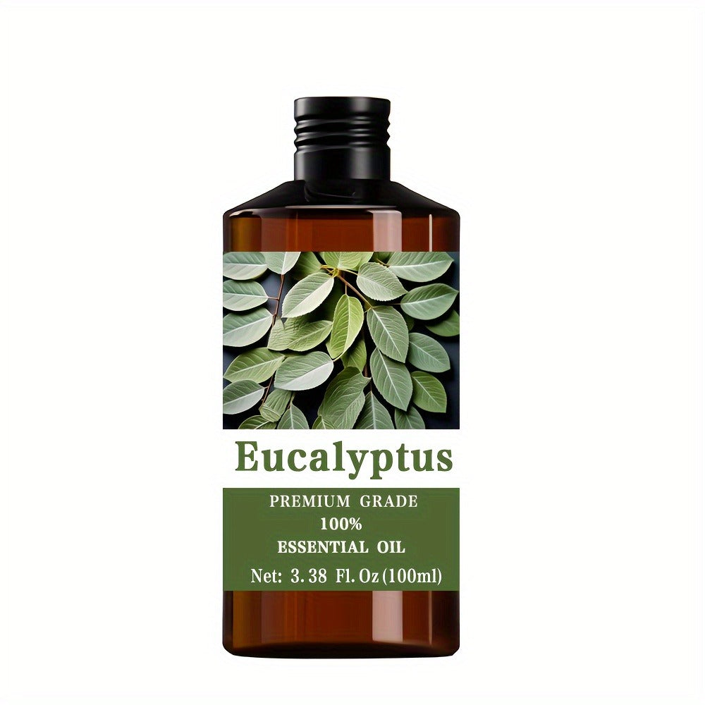 Eucalyptus Essential Oil 100ml – 100% Pure Therapeutic Grade for Aromatherapy Diffuser & Massage | Refreshing Clearing Scent for Congestion Relief Meditation & Focus | Hair Skin Nail Care Oil Gift 3.38oz