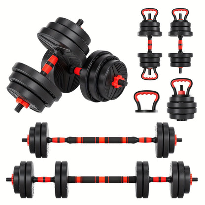 Adjustable Dumbbell Set 5-in-1, 20/30/40/60/110LBS Free Weights with Upgraded Lock Nut, Converts to Barbell, Kettlebell, Push-Up Rack & Weight Plates, Home Gym Strength Training for Men & Women