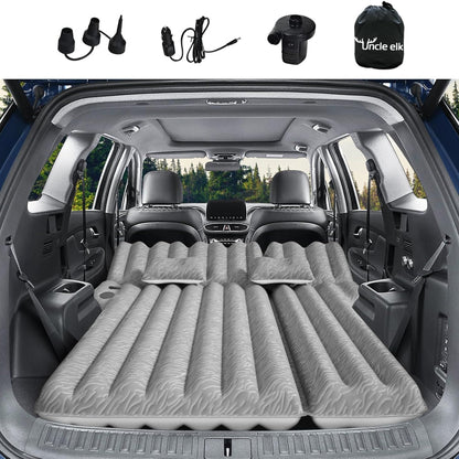 SUV Air Mattress: Inflatable Car Air Mattress for Camping, Flocking Car Bed with Air Pump And 2 Pillows, Portable Sleeping Pad Mattress for Home Car Travel Camping Black