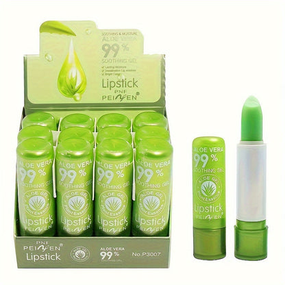 pH Color Changing Lipstick Aloe Squalane — Magic Green to Pink Formula, Long-Lasting Moisturizing Glossy Lip Color, Personalized Shade Reactive Tint, 6-Pack & 12-Pack Gift Set for Women