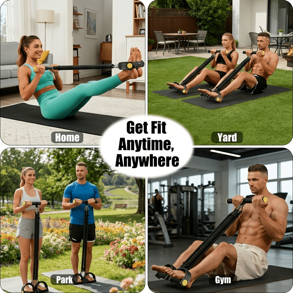 Resistance Band Set 6-in-1 Multifunctional Pedal Puller with Adjustable Tensioner for Body Stretching, Strength Training, Gym Workout & Fitness Exercise – Multiple Resistance Levels