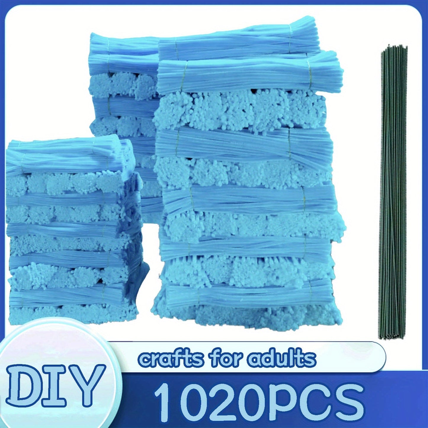 Pipe Cleaners 1020pcs Chenille Stems 20 Colors – Upgraded Thick Fuzzy Sticks with Patterned Rods for Kids Adults Teachers, DIY Arts & Crafts Supplies Bulk Set Birthday Christmas Gift