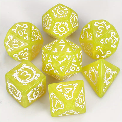 DnD Dice Set 49pcs Dragon Pattern Polyhedral Dice 7 Sets with Pouches – D4 D6 D8 D10 D12 D20 for Dungeons & Dragons RPG MTG Tabletop Games, 7 Colors Acrylic Gamer Gift