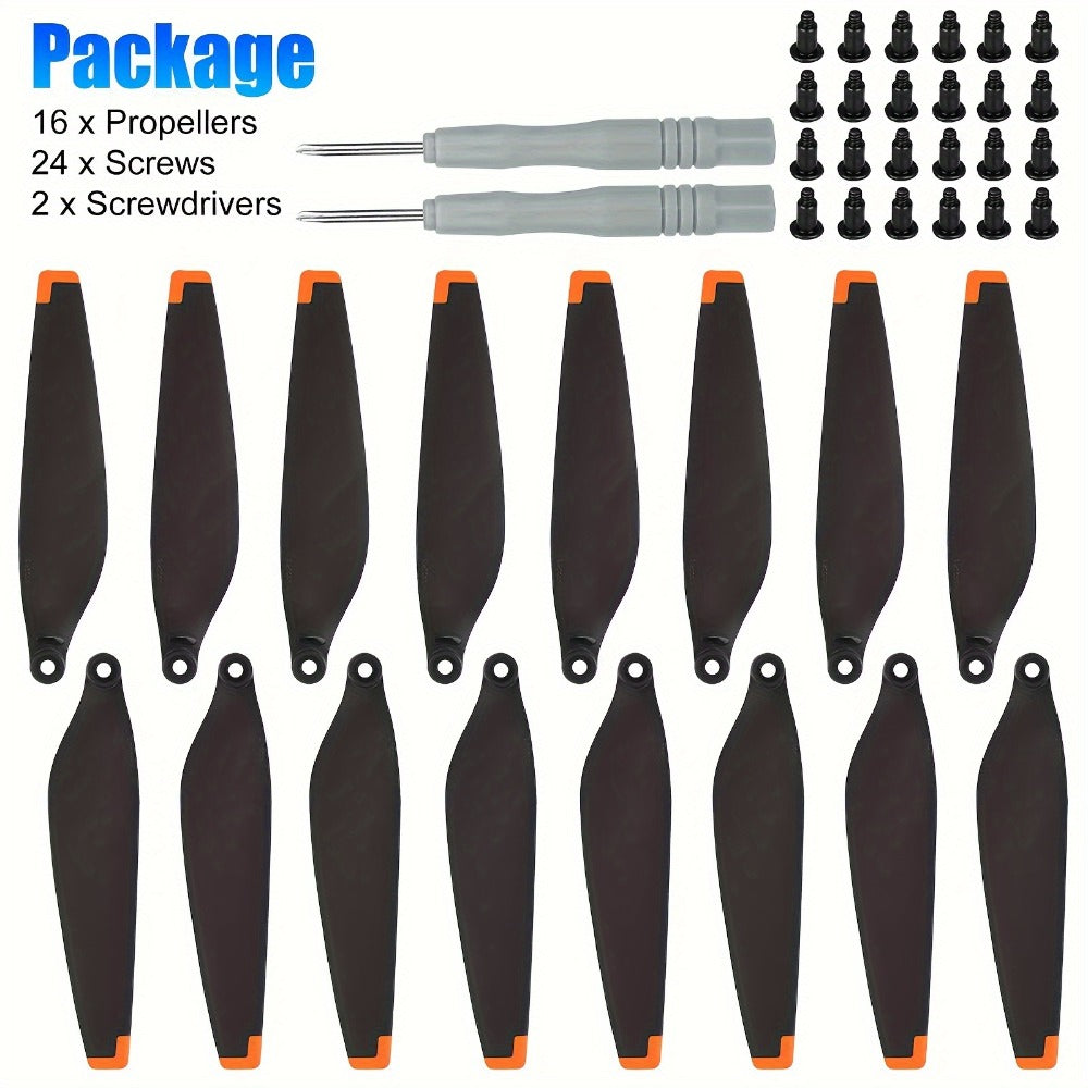 DJI Mini 3 Replacement Propellers 16pcs – Low-Noise Quick-Release Drone Blades Upgrade Kit with Screws & Screwdrivers, Lightweight Durable Drone Accessories for Extended Flight Time & Quiet Flying