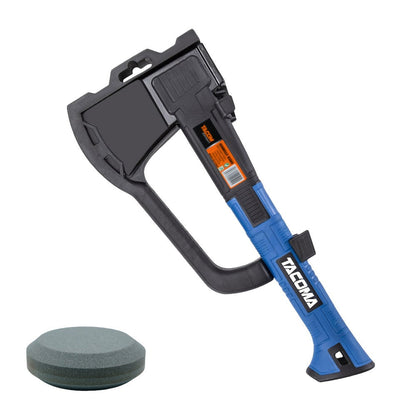 Camping Hatchet 15 Inch Splitting Axe 45 Carbon Steel with Nylon Rubber Non-Slip Handle – Teflon Blade, Blade Cover & Optional Whetstone Set for Wood Chopping, Tree Cutting, Hiking Backpacking Outdoor