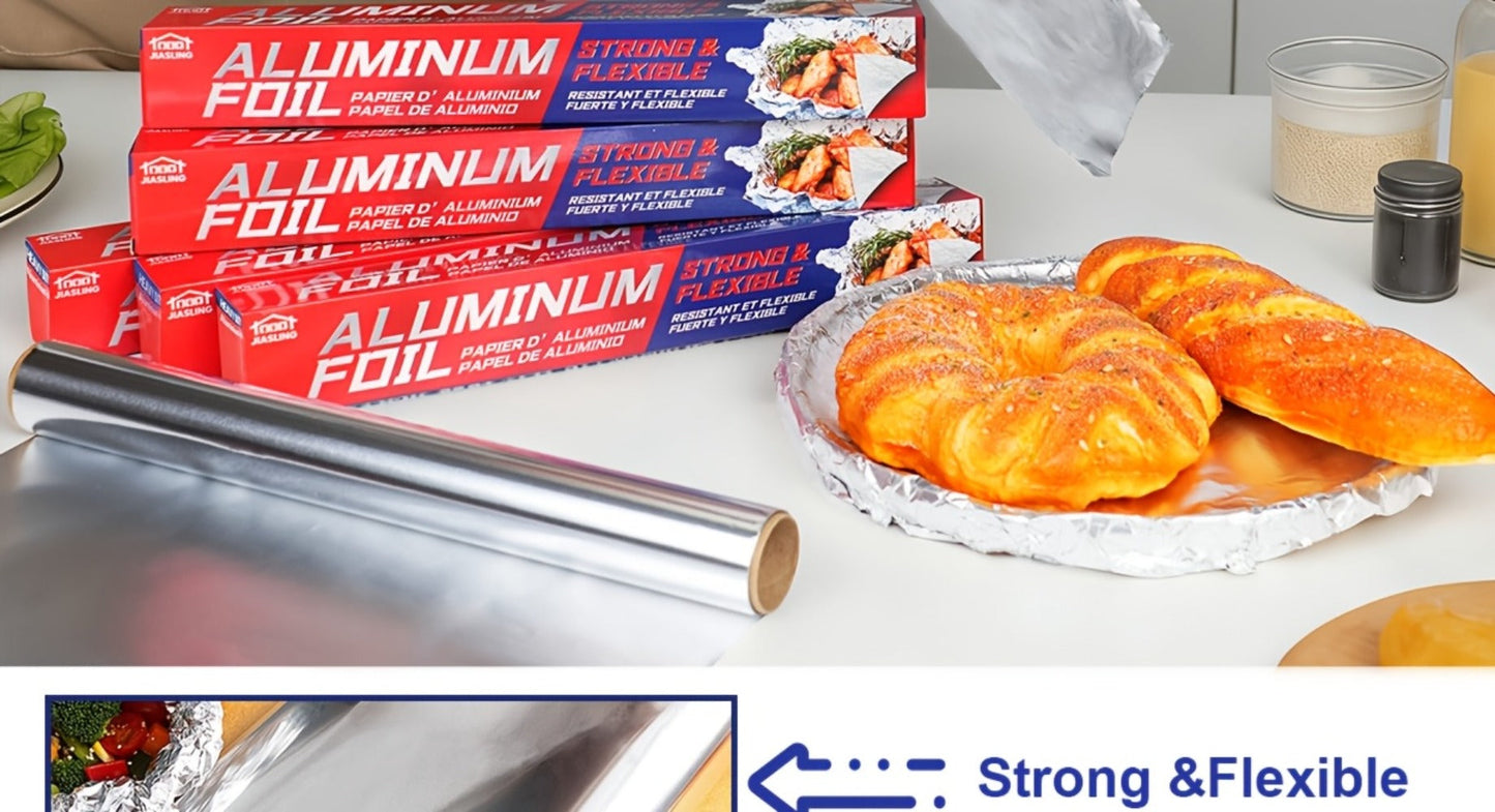 Heavy Duty Aluminum Foil Roll 12 Inch Wide 30 Sq Ft for Restaurant Food Packaging Grilling Cooking