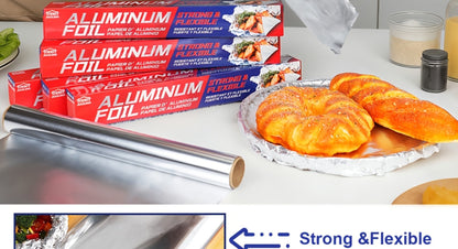 Heavy Duty Aluminum Foil Roll 12 Inch Wide 30 Sq Ft for Restaurant Food Packaging Grilling Cooking