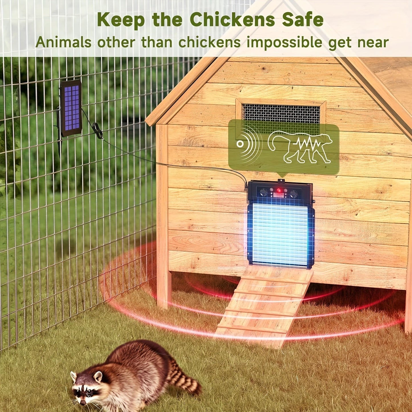 Automatic Chicken Coop Door Solar Powered – KA-200 Aluminum Alloy Auto Door with Timer, Light Sensor, Anti-Pinch Safety, Remote Control & Solar Panel Included – Poultry Coop Management