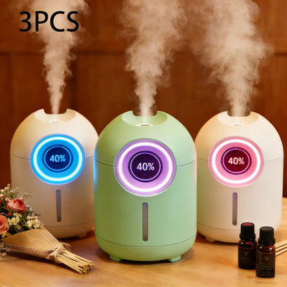 Aroma Humidifier Set of 3 with Soft LED Night Light | Quiet Mini Humidifier Pack, Adjustable Mist, Room Air Freshener for Bedroom, Living Room & Office | Holiday Gift Set White & Green