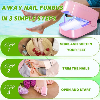 Nail Fungus Laser Device FDA Cleared 7-Minute Home Treatment for Toenail Fingernail Fungal Infections Portable Nail Care Device Fast-Acting Laser Nail Treatment