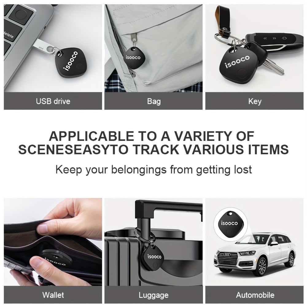 Smart Tracker Tags 6 Pack Mini Keychain IP67 Waterproof Real-Time Anti-Lost Locator for Car Wallet Bike Luggage Keys No Monthly Fees CR2032 Battery Compatible with Apple Find My iOS