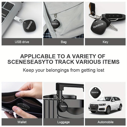 Smart Tracker Tags 6 Pack Mini Keychain IP67 Waterproof Real-Time Anti-Lost Locator for Car Wallet Bike Luggage Keys No Monthly Fees CR2032 Battery Compatible with Apple Find My iOS