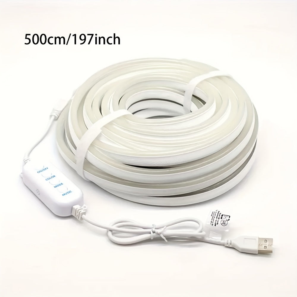 LED Neon Rope Light IP65 Waterproof – RGB Color Changing Light Strip, App & Remote Control, Music Sync, Silicone Neon Light for Bedroom, Gaming Room, Indoor & Outdoor Decoration (3.2/9.8/16.4 Ft)