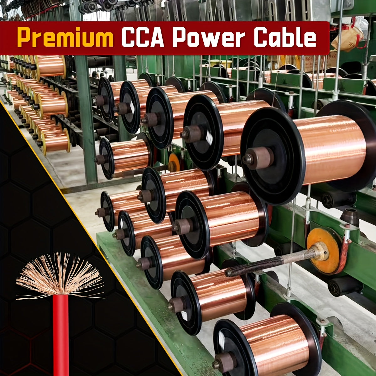 8 Gauge Wire, 50ft Black & Red Power Wire Cable Set, Silicon Shell Power Wire, Copper Clad Aluminum Wire for Battery Cable, Car Audio, Amp Wiring, Generator, Automotive, RV