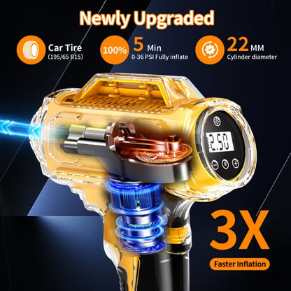 Portable Tire Inflator Air Compressor 150 PSI Cordless with Auto-Shutoff Digital Pressure Gauge LED Light Wireless USB Charging for Car Motorcycle Bike Ball