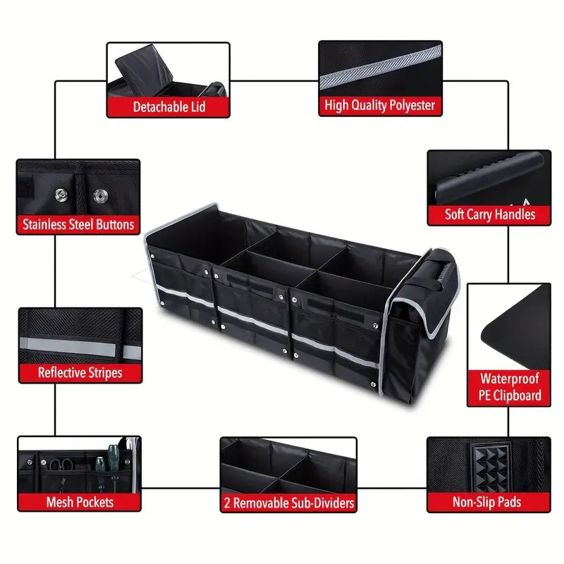 Organize Your Car with This Foldable Car Trunk Organizer and Small Storage Bag