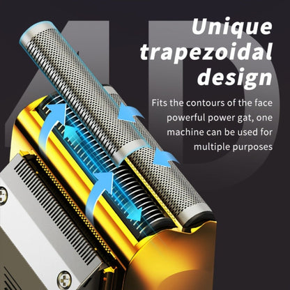 Bald Head Shaver & Beard Trimmer 2-in-1 Electric USB Rechargeable – Aluminum Foil Razor Professional Hair Clipper Grooming Tool for Men, Cordless Portable Silvery & Gold
