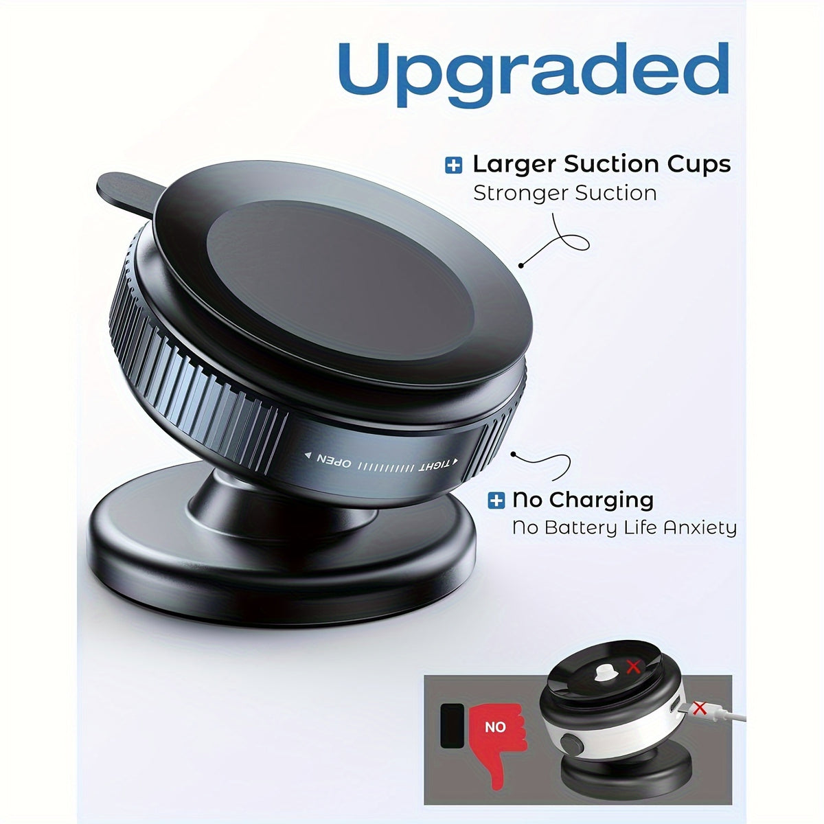 360-Degree Adjustable Magnetic Phone Holder, Designed for New Vehicles, Multifunctional Navigation Mount, Compatible with Cars, Gyms, Mirrors, And Smooth Surfaces, Featuring a Non-Adhesive Suction Cup