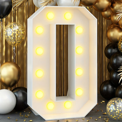 Giant LED Number Light 28.7 Inch Warm White – Illuminated Number Balloon Frame for Birthday Anniversary Graduation Party, PS Foam Board Digit Stand Photo Backdrop Decoration