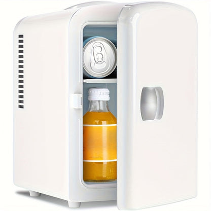 Mini Fridge Skincare Refrigerator 1.06 Gallon Portable - Mini Freezer for Bedroom Dorm Office, Compact Personal Fridge for Skincare Drinks Snacks, White Black