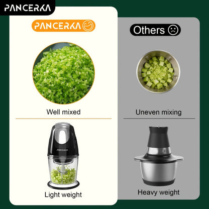 Electric Food Chopper Mini Food Processor – One-Touch 600ml Vegetable Chopper with 4 Stainless Steel Blades, Meat Grinder Blender for Garlic, Fruits, Smoothie, Puree, Black