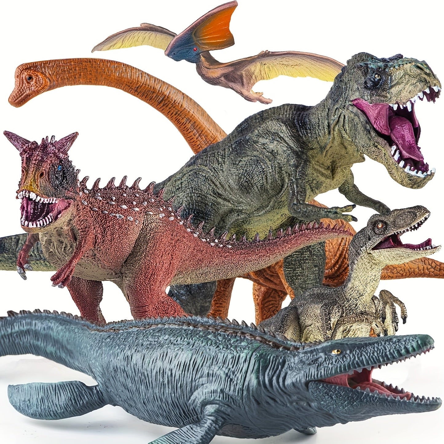 Jumbo Dinosaur Toys Set of 6 – Realistic Large Dinosaur Figures for Kids, Dino World Playset for Boys & Girls Ages 3+, Birthday & Christmas Gift