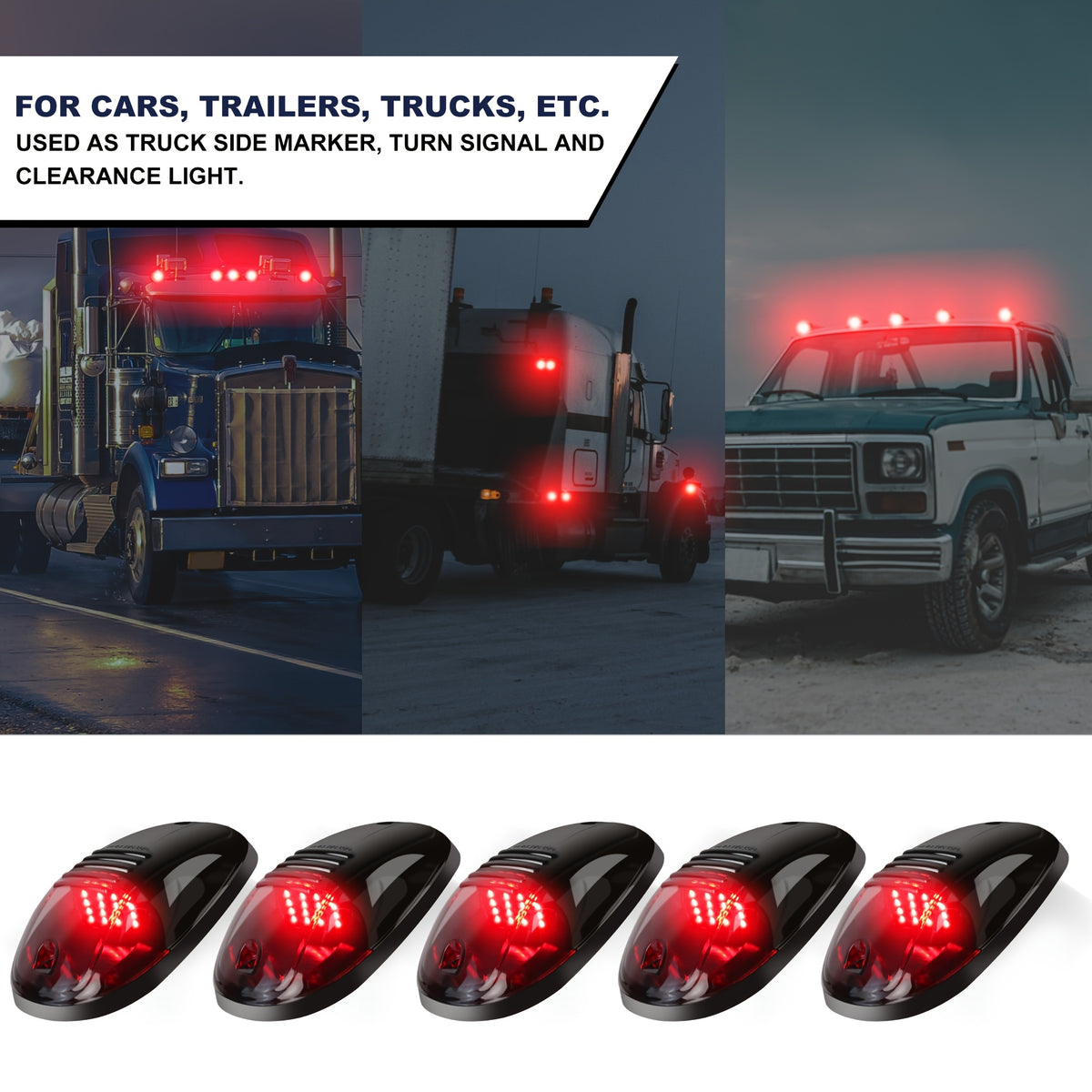 5pcs/Set 16/24 LED Roof Marker Light Bulbs, 12V Super Bright, Sturdy Construction, Easy Wiring Harness Replacement, Fits 2003-2018 1500 2500 3500 4500 5500 Pickup Trucks, Without Battery