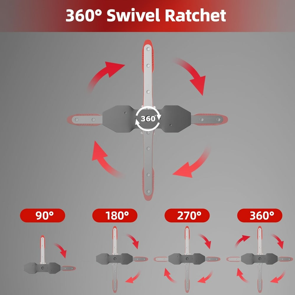 Brake Caliper Piston Compression Tool 360° Swing Ratchet – Single Dual 4-Piston Fixed Floating Disc Brake Calipers, Alloy Steel, 2 Spacers, Auto Brake Repair Tool for Cars SUVs Trucks