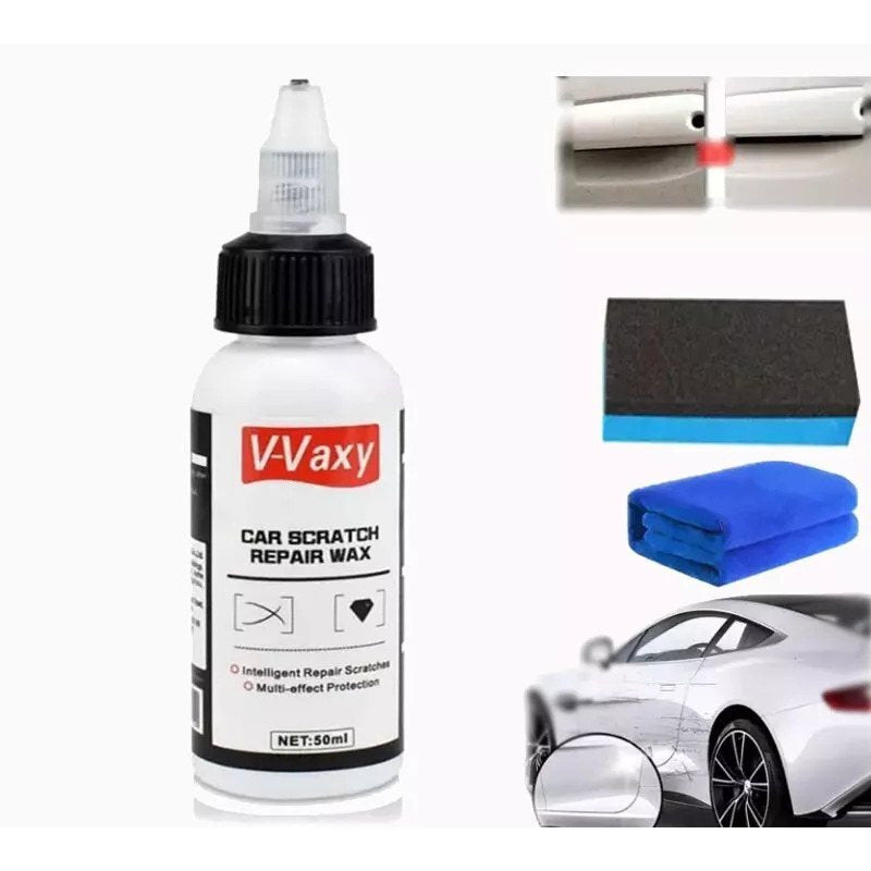 Car Scratch Remover Kit – Paint Scratch Repair Wax with Sponge & Towel, Deep Scratch Polish for All Vehicles