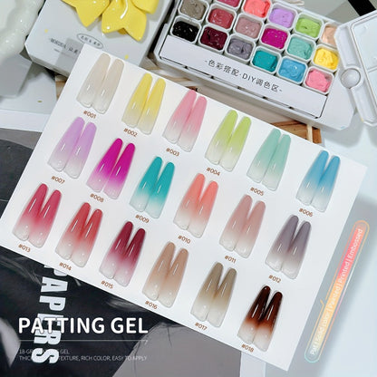 Gel Nail Polish Set 18 Colors Cloud Soufflé Patting Gel — High Saturation UV LED Soak-Off Autumn Winter Nail Art Kit for Women, Salon & Home DIY Manicure Professional Nail Enthusiasts
