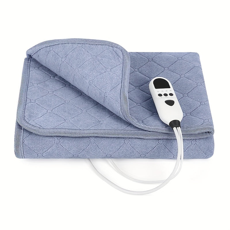 Electric Mattress Pad Heated Bed Warmer 63"x31" - 9 Heat Settings, 4 Auto Shutoff Modes, Rapid Warming, LED Controller, ETL Certified, Machine Washable, Low EMF, Winter Comfort Gift, Brown & Grey