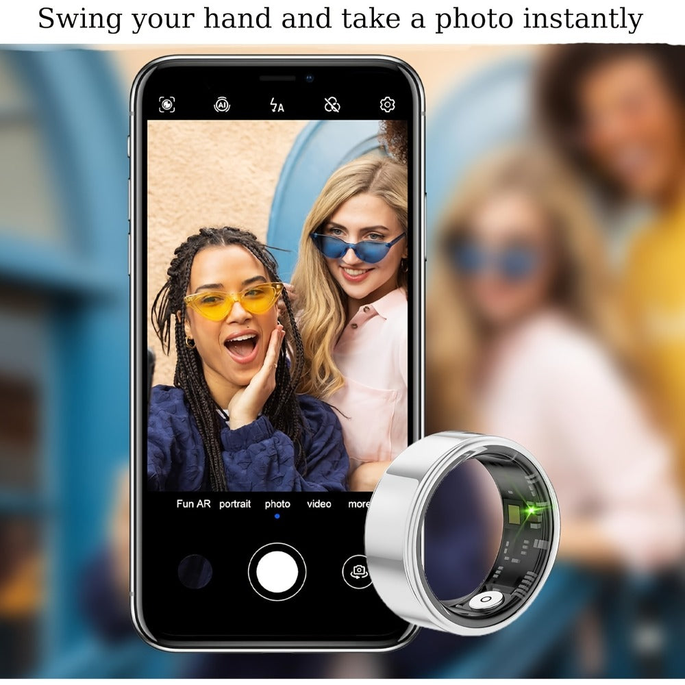 Smart Ring Fitness & Health Tracker for Men & Women – Heart Rate, Sleep, Steps, Calories, Body Temp & HRV Monitoring, IP68 Waterproof, iOS & Android Compatible