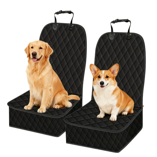 2 Pack/set Front & Rear Car Seat Covers - Universal Fit for Cars, Trucks, SUVs | Waterproof, Stain-Resistant & Easy-to-Clean Protectors | Durable Fabric, Secure Fit | Perfect for Messy, Drooling Dogs, Spills & Daily Use, Christmas Gifts
