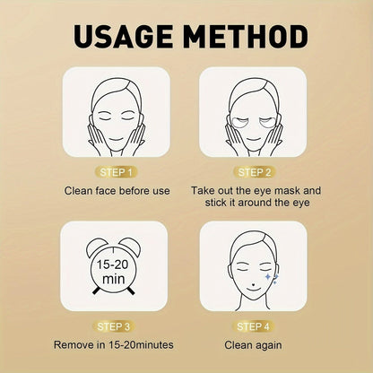 24K Gold Collagen Eye Mask Patches 36 Pairs Under Eye Patches with Collagen Glycerin Moisturizing Hypoallergenic Anti-Dark Circle Puffiness Skincare for Men Women All Skin Types