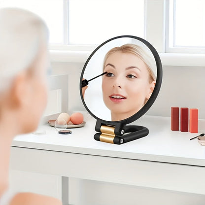 50X Magnifying Makeup Mirror Double Sided Handheld - 1X/50X Zoom Portable Compact Mirror with 360° Rotating Handle, Desktop Hanging & Handheld Use, Precision Beauty Mirror for Women, Black & White