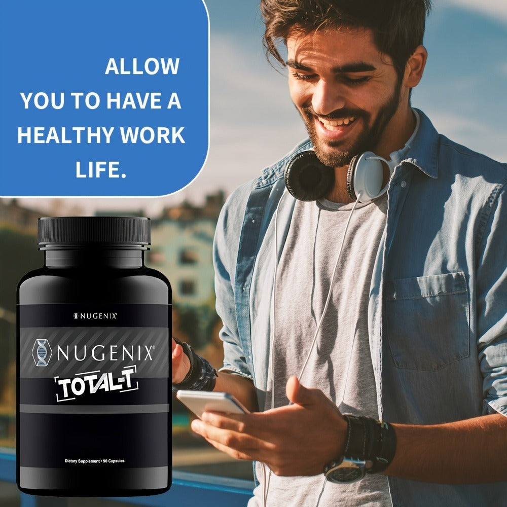 Testosterone Support Supplement for Men Total-T - Supports Free and Total Testosterone Levels, Natural Male Vitality & Strength Formula - 90 Tablets
