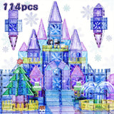 114PCS/set Diamond Princess Ice Castle Theme Magnetic Sheets