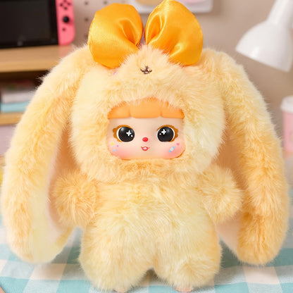 Kawaii Rabbit Plush Toy with Detachable Face — Soft Bunny Stuffed Animal Collectible for Girls Teens Adults | Unique Birthday Valentine's Day Christmas Holiday Gift | Room Decor Shelf Display