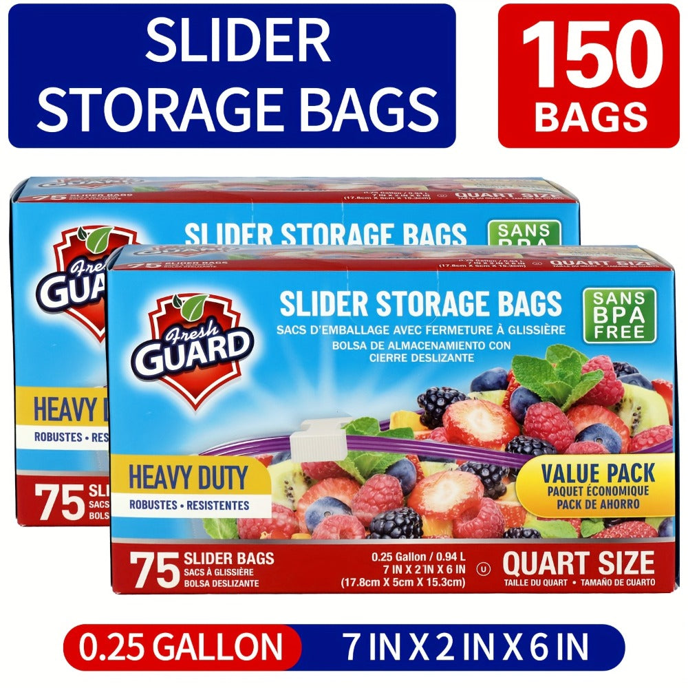 Heavy Duty Slider Storage Bags Ziplock Freezer Bags for Food Fruit Meat Vegetable Grain Kitchen
