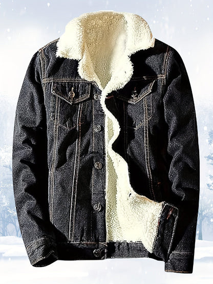 Men's Cozy Denim Button-Front Jacket