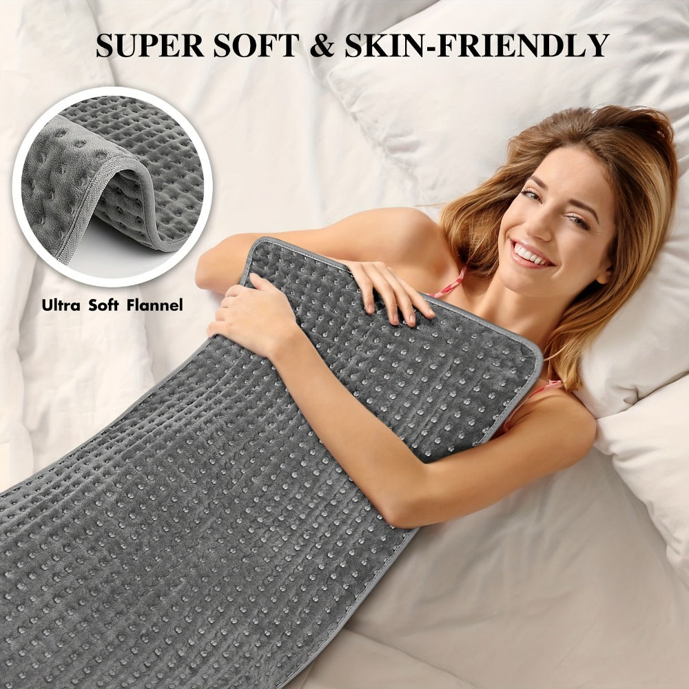 Electric Heating Pad 17"x33" Fast Heating Lap Blanket - 9 Adjustable Heat Settings, Automatic Shutoff Timer, Soft & Cozy, Machine Washable, Portable Desk Lap Warmer for Office Home Winter Use