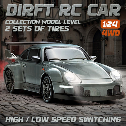 Drift RC Car 1:24 Scale S814 High-Speed 360° Spin Remote Control Stunt Car for Kids Teens Adults – Indoor Outdoor Drift Vehicle Toy, Birthday Christmas Gift, 5 Colors Grey Orange Blue Green Purple