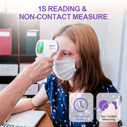 Non-Contact Forehead Thermometer Digital Infrared – 1-Second Instant Reading, Fever Alarm, 3-in-1 Forehead & Object Mode, FSA HSA Eligible, Silent & Memory Mode, 3 Backlights