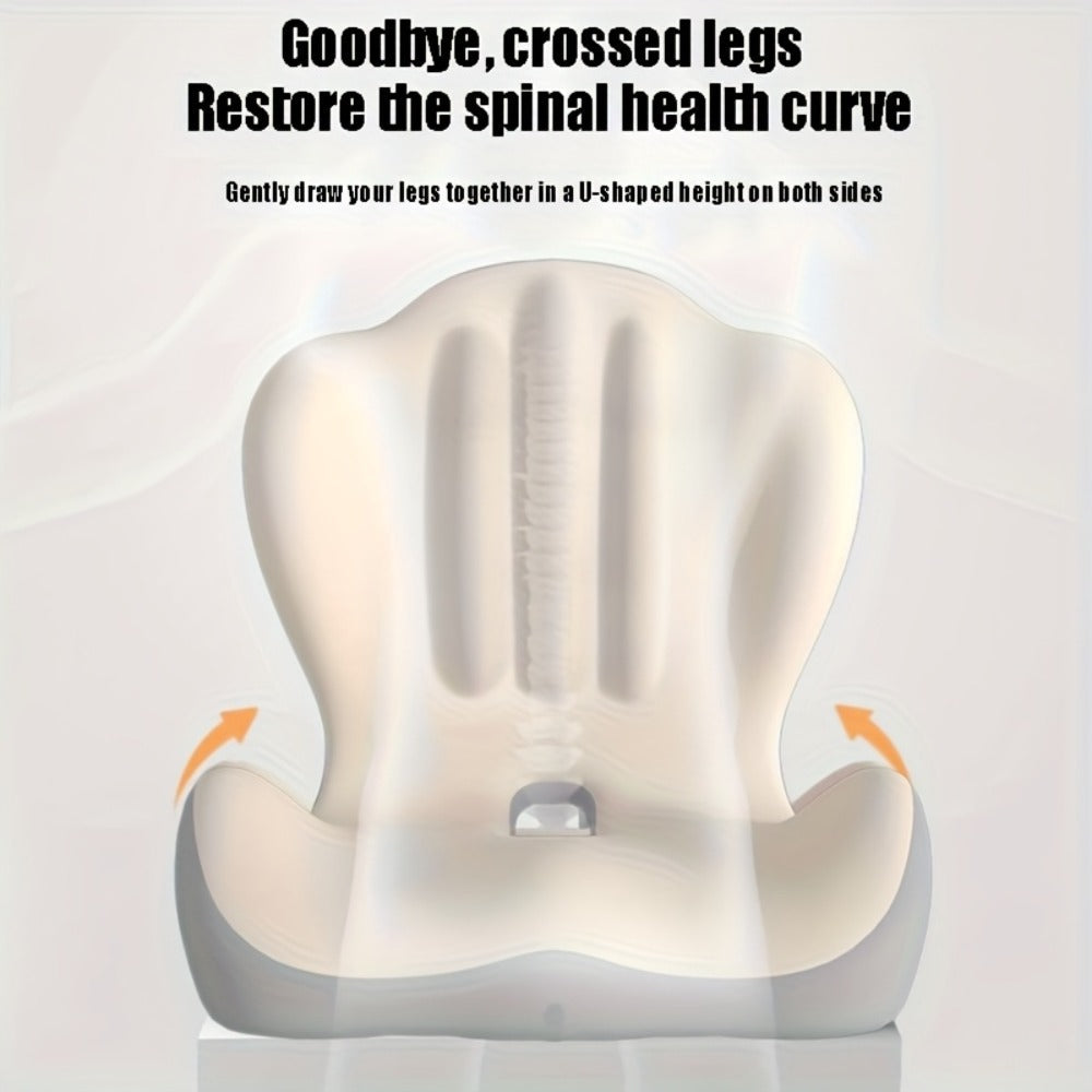 Hip & Lumbar Support Seat Cushion Ergonomic Memory Foam – Breathable High-Density Back Support Pillow for Office Chair, Car Seat & Long Sitting, Daily Use or Gift