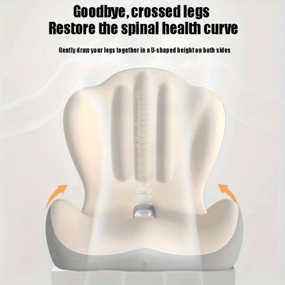 Hip & Lumbar Support Seat Cushion Ergonomic Memory Foam – Breathable High-Density Back Support Pillow for Office Chair, Car Seat & Long Sitting, Daily Use or Gift
