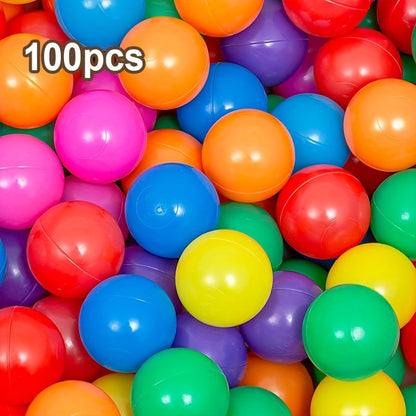 Colorful Plastic Ball Pit Balls for Kids – 100 or 200pcs Vibrant Mixed Color Balls for Ball Pools, Bounce Houses, Kids Pools & Game Houses | Perfect for Birthday Parties & Fun Gatherings