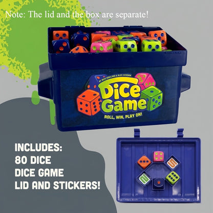 Fast-Paced Dice Rolling Board Game with 80 Dice – Addictive 2-4 Player Party Game for Adults & Groups, Portable Travel Game Night Set with Game Board, Graffiti Stickers & Rules