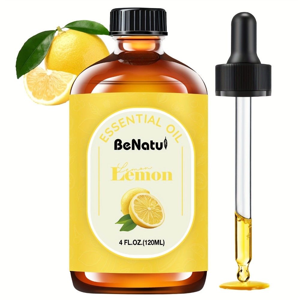 Pure Essential Oil Set 4.06 oz — Frankincense, Lemon, Lemongrass & Rosemary Oils for Massage, Bath, Hair, Skin & Nail Care, Aromatherapy Gift for Women, Mother's Day & Birthday Gift