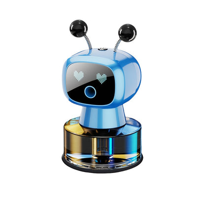 This Is a Stylish Car Accessory That Functions As a Smart Air Freshener in The Shape of an AI Robot. It Features USB Charging, an Automatic Fragrance Spray System That Activates When The Car Starts And Stops