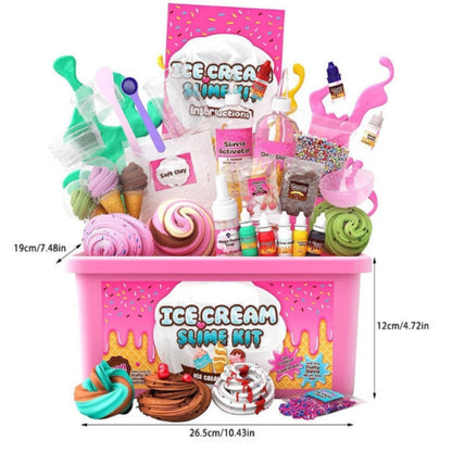 Novelty Slime Toy Ice Cream & Lollipop Set for Kids – Cute Food Shaped Squishy Slime, Fun Party Favors for Christmas Halloween Easter, Sensory Play Gift for Girls & Boys Ages 3+